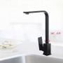 Matte Black Stainless steel Kitchen Faucets Deck Mounted Hot and Cold Water Mixer 360 Rotate Spout Single Handle Water Taps
