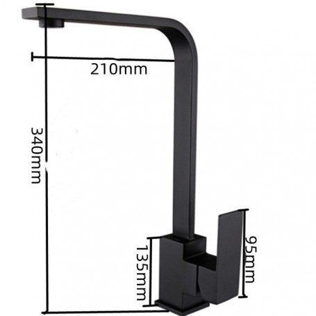 Matte Black Stainless steel Kitchen Faucets Deck Mounted Hot and Cold Water Mixer 360 Rotate Spout Single Handle Water Taps