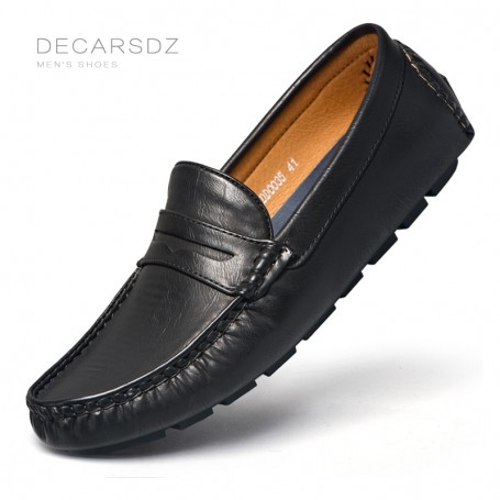 Men's Loafers Shoes Fashion Comfy Flat Classic Original Leather