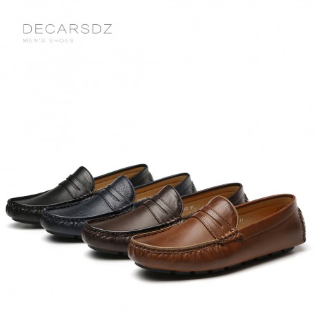 Men's Loafers Shoes Fashion Comfy Flat Classic Original Leather