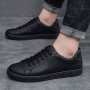 Fashion Men's Shoes Vulcanized Shoes Spring New Casual Classic Solid Color PU Leather Shoes Men's Casual Flat White Shoe Sneaker