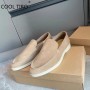 Sand Suede Men Loafers Casual Moccasins Summer Walk Shoes Round Toe Slip-ons Flat Driving Lazy Beanie Shoes Gentleman Dress Shoe