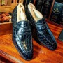 Classic Men Loafers Fashion Versatile Business Casual Wedding Daily Retro Stone Pattern Splicing Mask PU Solid Color Dress Shoes