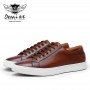 DESAI Men Shoes Genuine Leather Brand White Casual Walking Shoes For Men Laces Up Breathable Luxury Original Brown Formal New