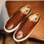 DESAI Men Shoes Genuine Leather Brand White Casual Walking Shoes For Men Laces Up Breathable Luxury Original Brown Formal New