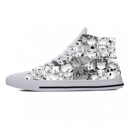 Hot Japanese Anime Cartoon Manga Ahegao Sexy Lewd Casual Cloth Shoes High Top Comfortable Breathable 3D Print Men Women Sneakers
