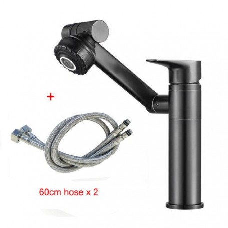 1080° Swivel Bathroom Sink Faucet Mixer Deck Mount Splash Proof Water Tap Shower Head Plumbing Tapware For Bathroom Accessories