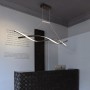 Smart Home Alexa Matte Black or Grey Modern Led Pendant Lights For Living Room Dining Kitchen Room Pendant Lamp Żyrandol Fixture