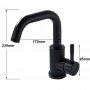 Black Basin Faucet Single Cold and Hot Bathroom Sink Tap Short Kitchen Mixer Can Rotatable