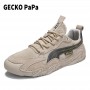 Men Casual Shoes 2022 Spring Summer New Breathable Suede Mesh Splicing Soft Comfort Lace-Up Male Sneakers Large Size 39-47