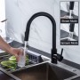 Black Kitchen Faucet Free Shipping Faucets Single Hole Pull Out Spout Kitchen Sink Mixer Tap Stream Sprayer Head Chrome Mixer Ta