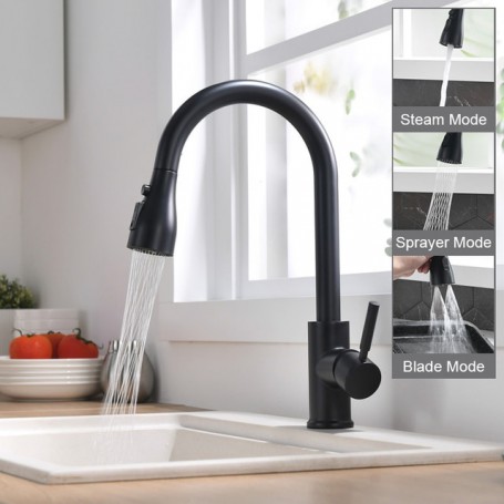 Brushed Nickel Kitchen Faucets Single Hole Pull Out Spout Kitchen Sink Mixer Tap Stream Sprayer Head Chrome/Mixer Tap ברז מטבח