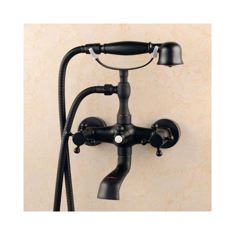 Onyzpily Black Bathtub Faucet Basin Shower Tap Oil Brushed Brass Bronze