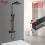 Onyzpily Chrome Black Thermostatic Shower Faucet Bathroom Bathtub Thermostatic Shower ABS Handles Hot Cold Water Tap Tub