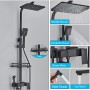 Black Display Thermostatic Shower Faucet Set Rainfall Bathtub Tap With Bathroom Shelf Bathroom Shower Mixer Crane Bidet Faucet