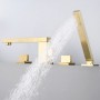 Gold brush Bathtub faucet mixer with hand shower double function bathtub faucet set deck mounted bath shower tap(chrome , black)