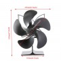 3000RPM 5 Blades Heat Powered Stove Fan Log Wood Burner Ecofan Quiet Home Black Fireplace Fan Efficient Heat Distribution