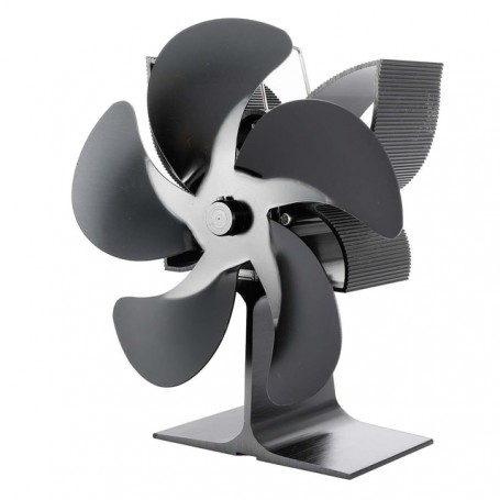 3000RPM 5 Blades Heat Powered Stove Fan Log Wood Burner Ecofan Quiet Home Black Fireplace Fan Efficient Heat Distribution
