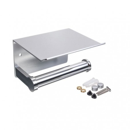 Space Aluminum Wall Mounted Toilet Paper Holder Tissue Paper Holder Roll Holder With Phone Storage Shelf Bathroom Accessories