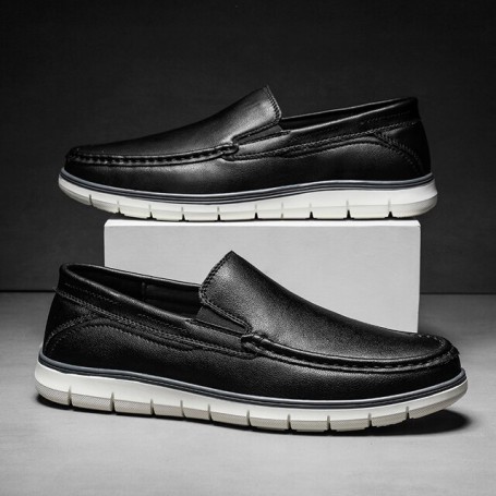 Leather Men Casual Shoes Slip-on Luxury Loafers Men Low Top Moccasins Flat Shoes Luxury High Quality Designer Shoes