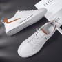 Spring Summer Low Casual Leather White Men Shoes for Youth Teenage Fashion Trend Street Style Italian Hot Flat Men's Shoes