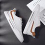 Spring Summer Low Casual Leather White Men Shoes for Youth Teenage Fashion Trend Street Style Italian Hot Flat Men's Shoes