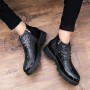 Male patent leather Moccasins shoes autumn new High top italian formal dress brogue oxford wedding Business shoes boots