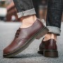 Outdoor Beef Tendon Outsole Martin Shoes Handmade Comfortable Oxford Shoes Lace Solid Color Formal Shoes Mens Large Size 35-47