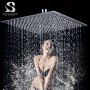 Free shipping Chrome Bathroom Shower Head Ultra-thin Polishing  8‘’10’’12‘’16’’ Rainfall Shower Head  Ceiling Wall Top Sprayer