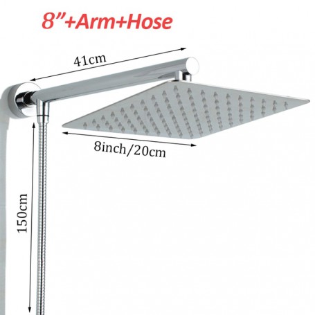 Free shipping Chrome Bathroom Shower Head Ultra-thin Polishing  8‘’10’’12‘’16’’ Rainfall Shower Head  Ceiling Wall Top Sprayer