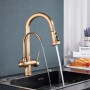 Senlesen Antique Brass Filter Kitchen Faucet Deck Mounted Pull Out Spout 360° Rotate Three Water Modes Pure Water Mixer Sink Tap