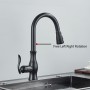 Black Kitchen Faucets Spray Stream Pull Out Spout Free Rotation Hot Cold Mixer Crane Tap Deck Mount Chrome Nickel Tapware