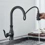 Black Kitchen Faucets Spray Stream Pull Out Spout Free Rotation Hot Cold Mixer Crane Tap Deck Mount Chrome Nickel Tapware