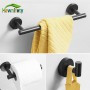 Matte Blacked Bathroom Hardware Set Robe Hook Single Towel Bar Paper Holder Black Bathroom Accessories Stainless Steel