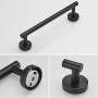 Matte Blacked Bathroom Hardware Set Robe Hook Single Towel Bar Paper Holder Black Bathroom Accessories Stainless Steel