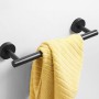 Matte Blacked Bathroom Hardware Set Robe Hook Single Towel Bar Paper Holder Black Bathroom Accessories Stainless Steel