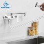Long Spout  Pull Out  Spring Sprayer Single Hole Kichen Faucet Wall Mounted Chrome Black Brass  Mixer Tap Dual Spouts