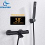 FMHJFISD Matte Black Thermostatic Concealed Bathroom Shower Faucet  Bathtub Shower Faucet Wall Mounted Mixer Tub Tap