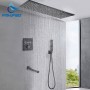 Thermostatic Shower system Rainfall Shower Set Concealed Mixer Tap Bathroom Brass Shower Head Waterfall Spout Bathtub Spout