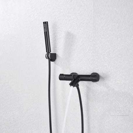 FMHJFISD Matte Black Thermostatic Concealed Bathroom Shower Faucet  Bathtub Shower Faucet Wall Mounted Mixer Tub Tap