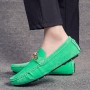 New Fashion Green Mens Suede Moccasins Breathable Couple Casual Loafers Men Slip-on Flat Driving Shoes Men Peas Shoes Size 47 48