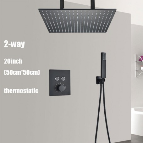 Thermostatic Shower system Rainfall Shower Set Concealed Mixer Tap Bathroom Brass Shower Head Waterfall Spout Bathtub Spout