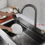 Modern Stainless Steel Kitchen Faucet And Sink Integrated Pull Out Kitchen Tap Rotary Button Handle Water Mixer Tap 8833
