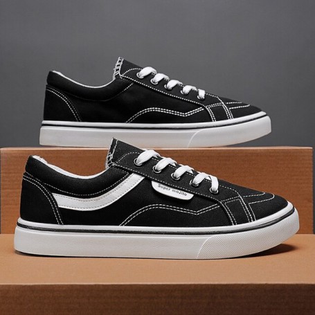 High Qualitity Men Canvas Shoes Spring Autumn Lace Up Fashion Flat Simple Men Vulcanized Shoes Tenis Masculino Zapatillas Hombre