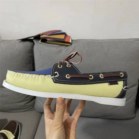 Men Genuine Leather Driving Shoes,Slip On Docksides Classic Boat Shoe,Brand Design Flats Loafers For Men Women 2022A35