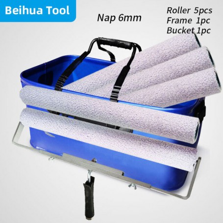 7PCS/set 18inch Paint Bucket kit Paint Roller Brush Paint Tray set for Wall Decoration Handbag Foldable Washing bucket50x28x23cm