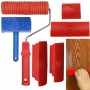 Wood Grain Tool Set, 6Pcs 7 Inch Graining Painting Tool Wood Texture Paint Roller Wood Pattern Tools For Wall Room Art