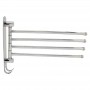 Swivel Towel Rack Bar 304 Stainless Steel 4-Arm Bathroom Swing Hanger Towel Holder Storage Organizer Space Saving Wall