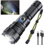 Brightest XHP70.2 LED Flashlight XHP50 Rechargeable Flashlights USB Zoomable Torch XHP70 18650 26650 Hunting Lamp for Camping