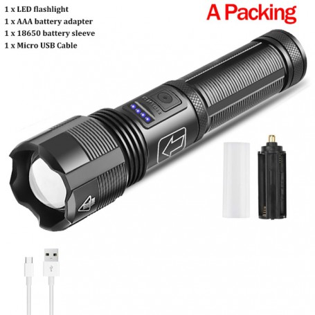 High Lumens LED Flashlight Rechargeable High Quality XHP70.2 XHP50 Tactical Hunting Torch Usb Zoomable Lantern By 18650 Battery